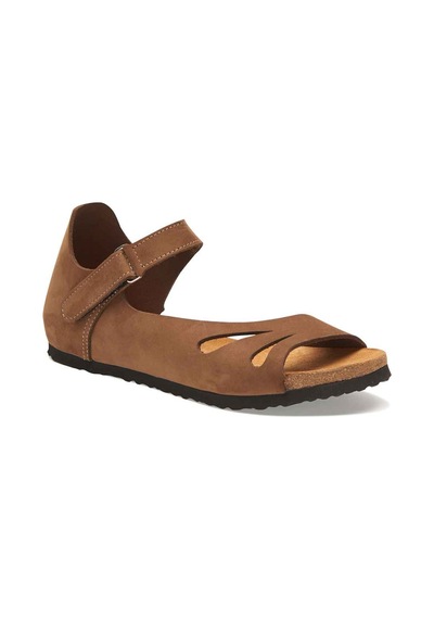 Comfortfusse Daisy - Kadın Ortopedik Hakiki Deri Sandalet Kum