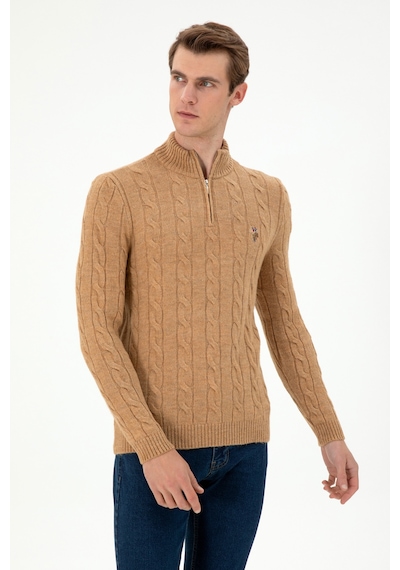 U.s. Polo Assn. Erkek Camel Melanj Kazak /triko 50293140-vr122 Camel Melanj