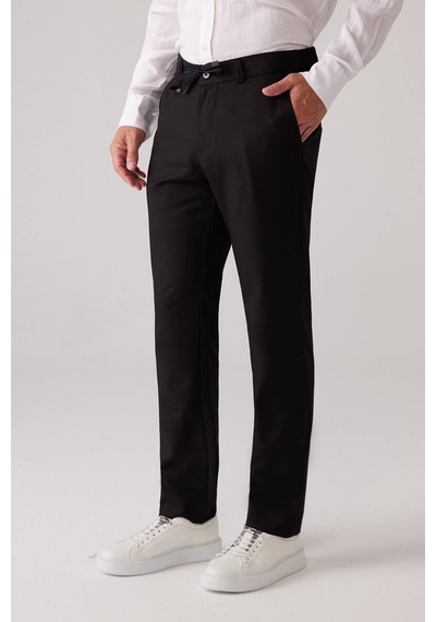 Erkek Siyah Yazlık Jogger Yan Cep Pantolon