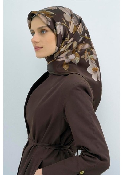 Armine İpek Eşarp 2026 Yaz - 9524-55 Acı Kahve Twill