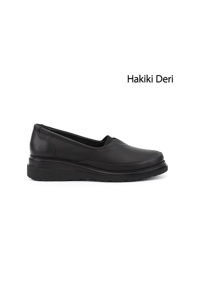 Gönderir Kadın Siyah Dolgu Taban Hakiki Deri Ayakkabı Ddza80042991