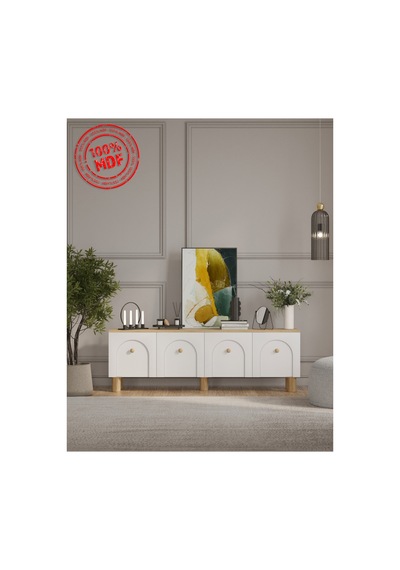 Tamamı Mdf Luna Tv Ünitesi 180 Cm Safir Meşe Kahverengi