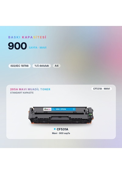 Hp Color Laserjet Pro Mfp M180 Cf531a Mavi Uyumlu Toner Çipli