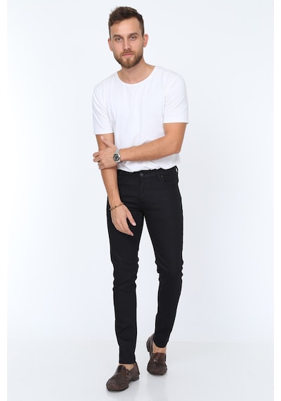 Digital Jeans Erkek Slim Fit Dar Kesim Dar Paça Kot Pantolon Siyah Açık Gri