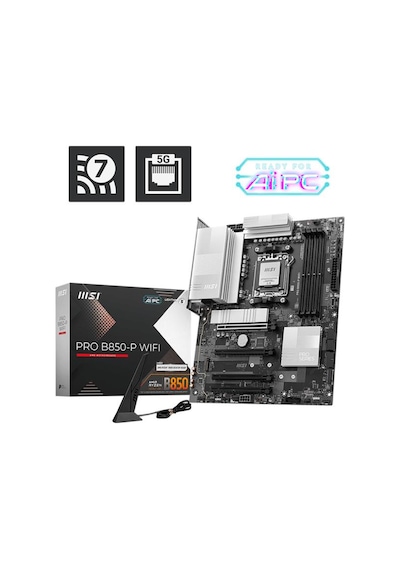 Msı Pro B850p Wıfı Ddr5 8200mt/s 1xhdmı 3xm.2 Atx Am5 Amd Am5 9000/8000/7000 Seri Leri İle Uyumlu