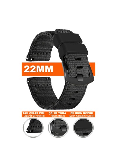 Huawei Watch Gt Gt2 Gt3 Gt4 Gt5 Pro 46mm-xiaomi Watch 5 Active-lite Uyumlu 22mm Nato Perlon Kumaş Saat Kordonu Kayışı Nt1 Çok Renkli