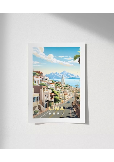 Çerçevesiz Poster Tropikal Lima Sokakları Dekoratif
