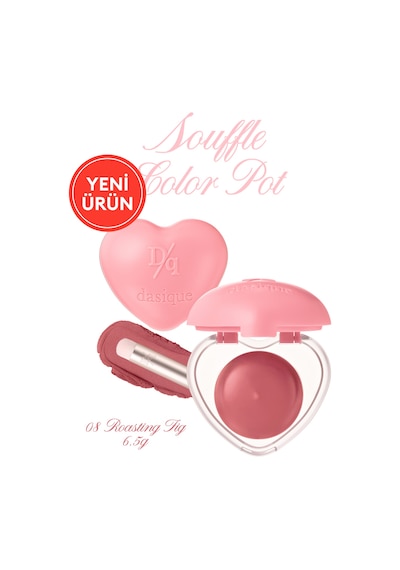 Dasique Kalp Tasarımlı Yoğun Pigmentli Köpük Yapılı Kadife Bitiş Sunan Ruj Souffle Color Pot 08 Roasting Fig 08 Roasting Fig