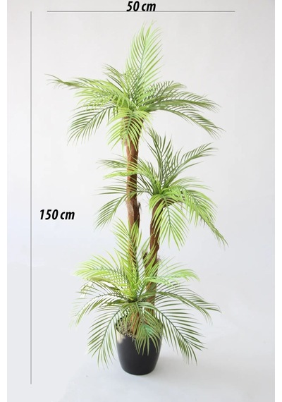 Yapay Palmiye Ağacı 3 Gövdeli 27 Yaprak 150 Cm Saksılı