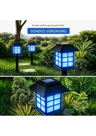 Tr Tech Hlyos 2 Adet 5w Solar Bahçe Lambası 38 Cm, Güneş Enerjili Dekoratif Dış Mekan Aydınlatması, Su Geçirmez