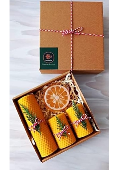 Balmumu Mum Bodrum Gliserinli Bitkisel Sabun Bal Mumu Mum Beeswax Candle Set Açık Ahşap