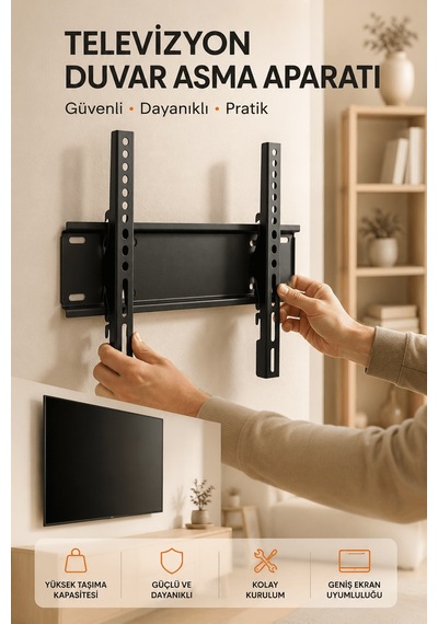 Yüksek Taşıma Kapasiteliniversal Tv Duvar Askı Aparatı 32-42 İnç
