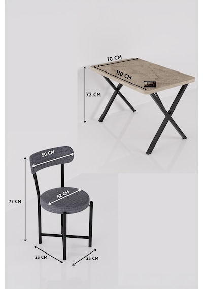 Mutfak Masası 4 Sandalyeli Set 110x70 Cm Modern Bahçe Cafe Masa Takımı 4 Kişilik Tedy 9883 Anstrasit Gri Mutfak Masası 4 Sandalyeli Set 110x70 Cm Modern Bahçe Cafe Masa Takımı 4 Kişilik Tedy 9883 Anstrasit Gri