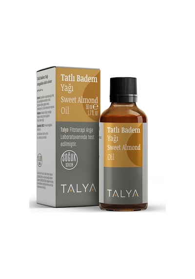 Talya Soğuk Sıkım %100 Saf ve Doğal Tatlı Badem Yağı 50 ML