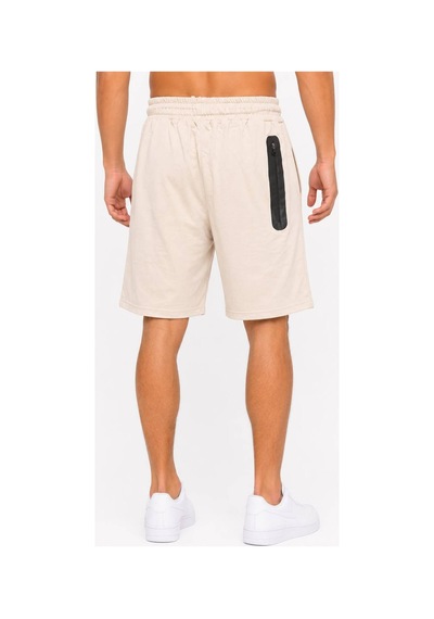 Hzr Wear Erkek Beli Lastikli İpli Cepli Penye Kumaş Pamuklu Regular Fit Şort Krem