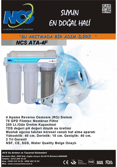 Ncs Ata 4F Akvaryum Tipi Su Arıtma Cihazı