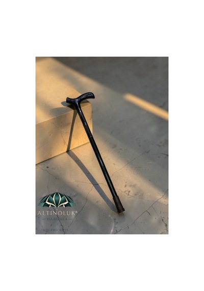 Metal Ayarlanabilir Baston Kaymaz Tabanlı Ergonomik Tutma Saplı Yürüyüş Bastonu Siyah