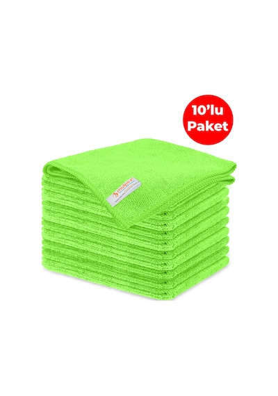 Mulpex Mikrofiber Genel Temizlik Bezi Yeşil 40X40 cm. - 10 Adet
