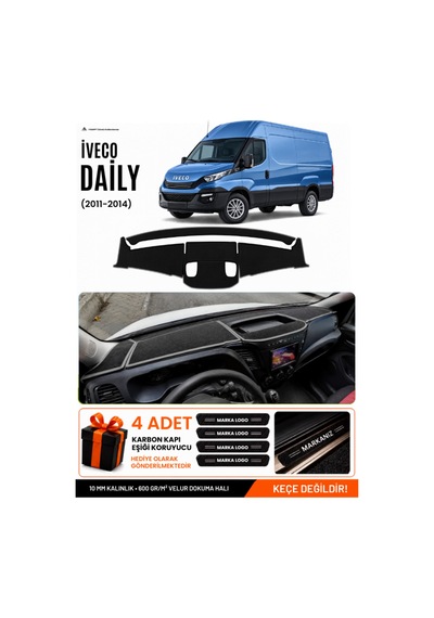 Iveco Daıly 2015-2021 Uyumlu Torpido Koruma, Torpido Örtüsü, Torpido Kılıfı - Siyah Gri