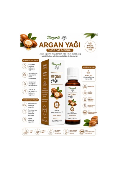 %100 Saf Argan Yağı 50 Ml - Yıpranmış Saçlar İçin Onarıcı & Parlatıcı Bakım