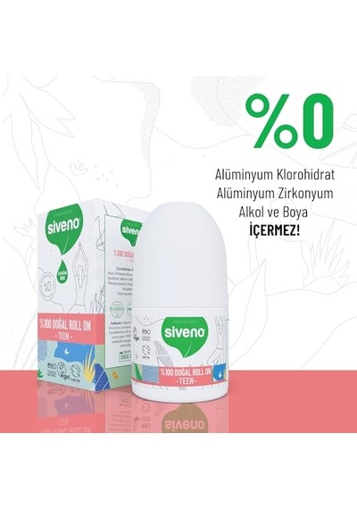 %100 Doğal Roll-on Teen Girl Genç Kız Deodorant Ter Kokusu Önleyici Bitkisel Lekesiz Vegan 50 Ml
