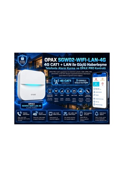 Opax Sgw02-wıfı-lan-4g Gsm Gprs Wifi Lan Kablosuz Alarm Sistemi