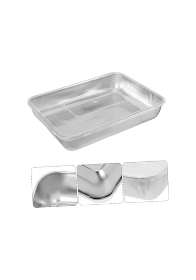 Mey İthalat Çok Amaçlı Paslanmaz Çelik Fırın Ve Saklama Kabı 25x20x5 Cm Diğer