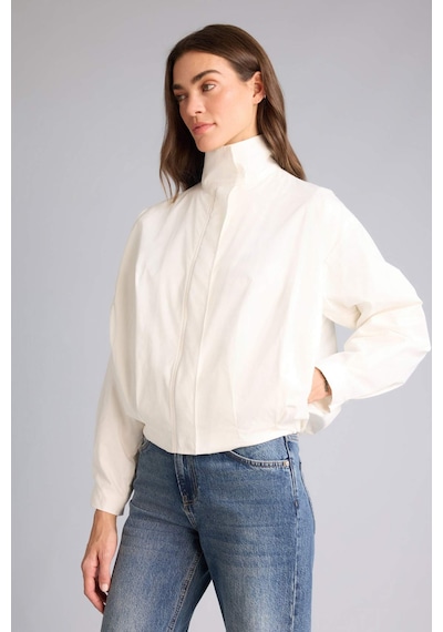 Defacto Balloon Fıt Dik Yaka Poplin Blazer Ceket H0893ax26smwt81 Beyaz-wt81