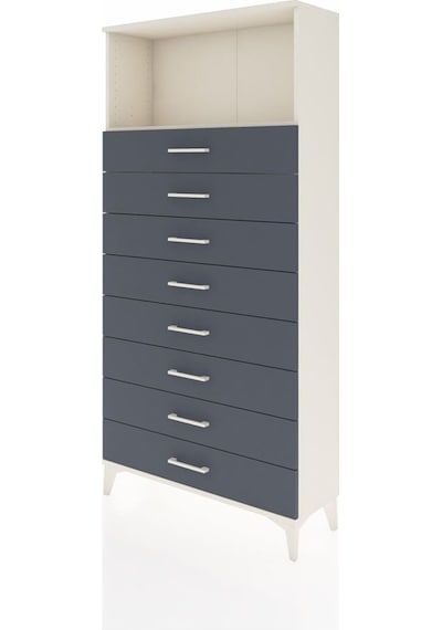 Arges Dolap Tek Raflı 8 Çekmeceli 88x30x182 Aytaşı-antrasit Aytaşı