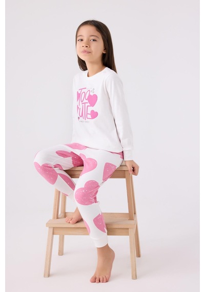 Roly Poly 3471 Garson Kız Çocuk Krem Uzun Kol Pijama Takım 001
