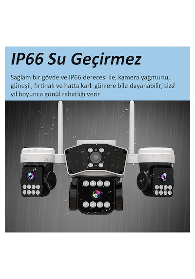 Okam 4 Kameralı 12mp Wifi Güvenlik Kamerası Çift Yönlü Ses, Kişi Algılama, Yağmur & Kara Dayanıklı