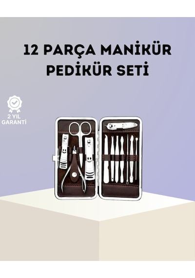 Paslanmaz Çelik Çok Fonksiyonlu 12 Manikür Seti Mh-hs4259-6812