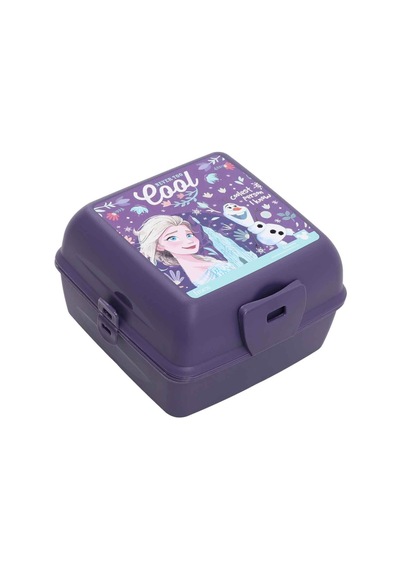 Beslenme Kutusu 4 Bölmeli Frozen Mor Renk Kız Figürlü 1 Adet Yemek Saklama Kabı Beslenme Çantası Mor