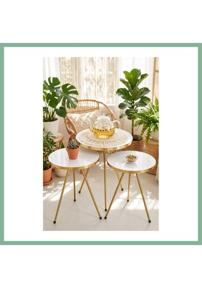 Bşkvirgo Gold Metal Düz Ayak Zigon Beyaz 3'lü Bsk2026