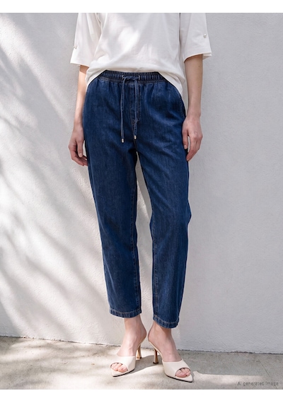 Lcwaıkıkı Curve Lacivert Beli Lastikli Straight Fit Kadın Jean Pantolon