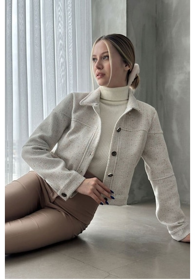 Verymoda Dugmeli Kase Mont F1547 Krem