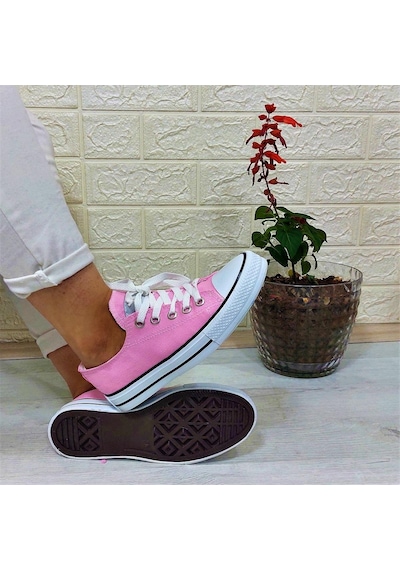 Fiyra 554 Pembe Kısa Unisex Sneaker Keten Spor Ayakkabı 001