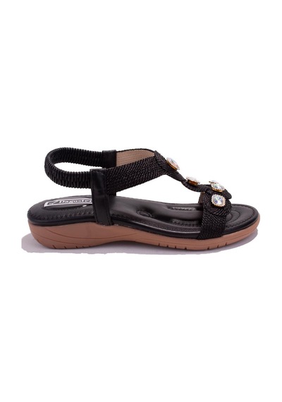 Dagoster Dza07-74172497 Siyah Günlük Ortopedik Kadın Sandalet 001