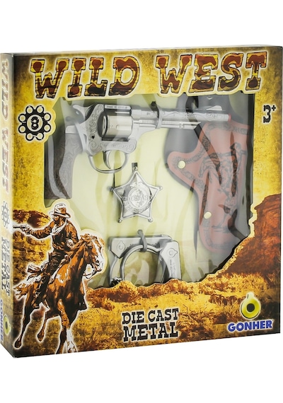 Gonher 8'Li Revolver Metal Kovboy Seti