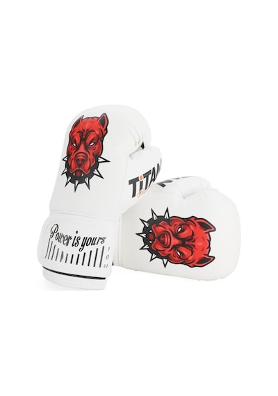 Titan Sport Model-2 Beyaz Bitbull Desenli Boks Eldiveni Çok Renkli