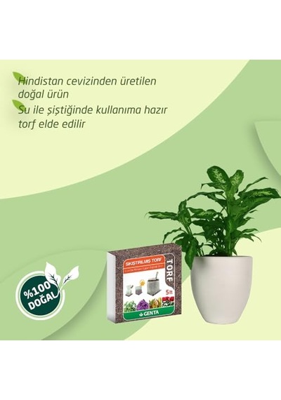Genta Sıkıştırılmış Torf Cocopeat 5 Lt 0.1 KG