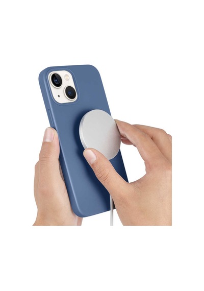 Apple Uyumlu iPhone 13 Kılıf Zore Silksafe Wireless Kapak-Pembe Açık