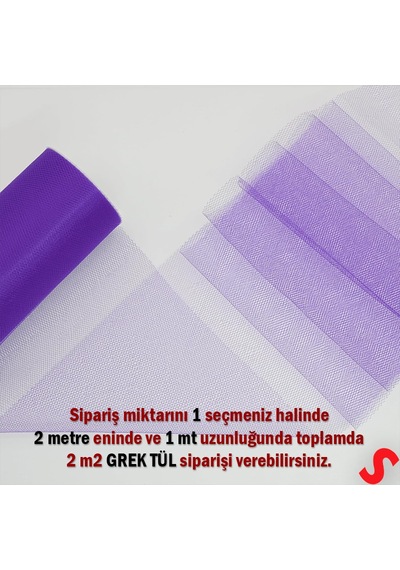 Süsleme Tülü Grek Tül, 2 Mt En X 1 Mt Uzunluk - Mor 0-99