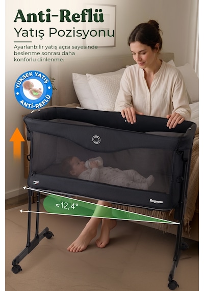 Prego Regnum Anne Yanı Beşik Siyah 4095