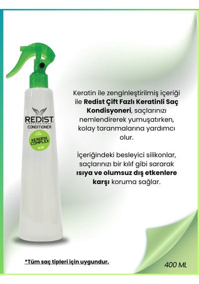 Keratin Çift Fazli Fön Suyu 400 Ml
