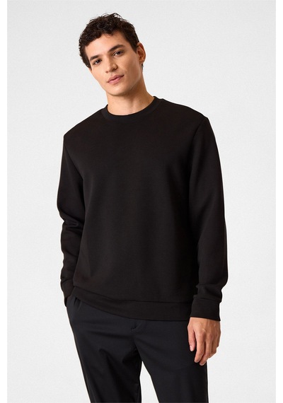 Backandbond Bisiklet Yaka Siyah Sweatshirt