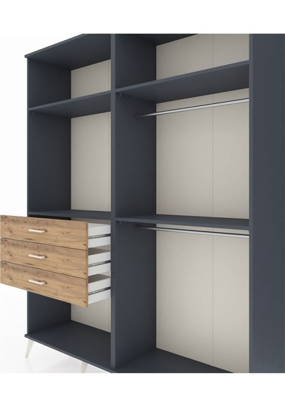 Hyperion Gardrop 4 Raflı 3 Çekmeceli 2 Askılı 176x44x221 Antrasit-antrasit/çam Antrasit/çam Hyperion Gardrop 4 Raflı 3 Çekmeceli 2 Askılı 176x44x221 Antrasit-antrasit/çam Antrasit/çam