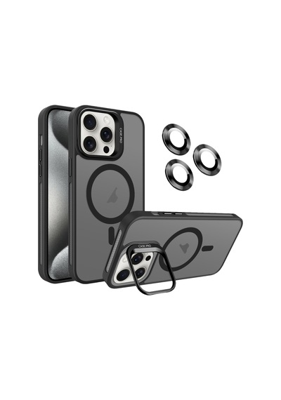 Teleplus Apple Uyumlu iPhone 15 Pro Max Kılıf Kamera Koruma Standı Magsafe Alp Kapak