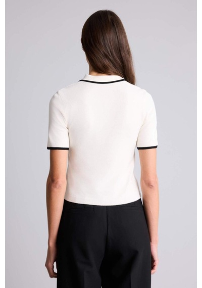 Defacto Fıtted Polo Yaka Kazak C1498ax26sper179 Ekru-er179