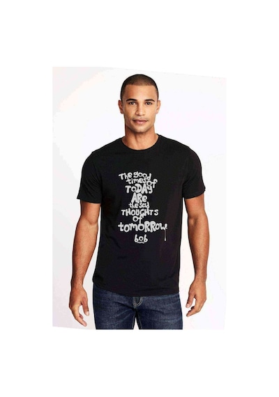 Bob Marley The Good Time Of Baskılı Siyah Erkek Tshirt